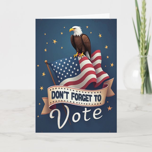 Tarjeta Patriotic Eagle Flag Vote Reminder (Anverso)