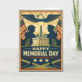 Tarjeta Patriotic Silhouettes Memorial Day