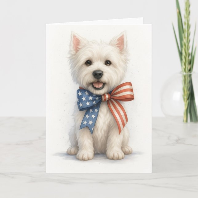 Tarjeta Patriotic Westie (Anverso)