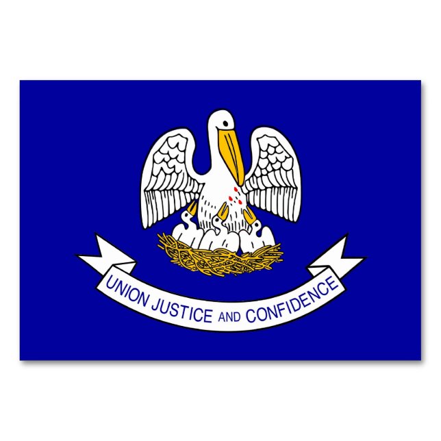 Tarjeta patriótica con bandera de Luisiana (Reverso)
