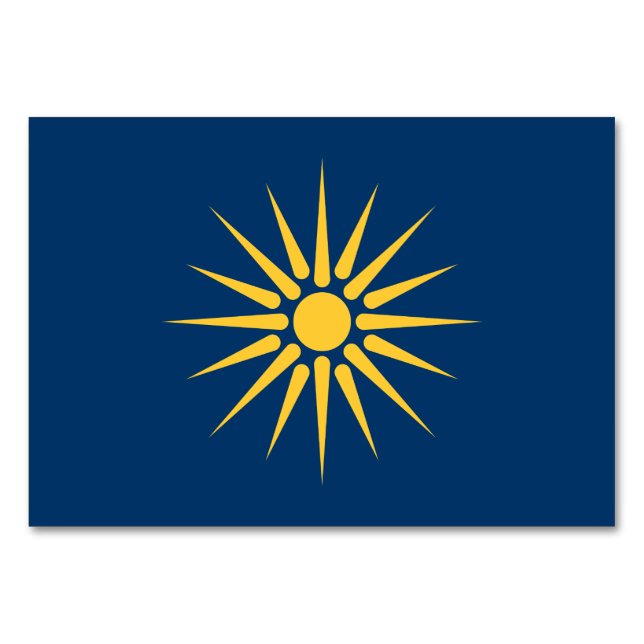 Tarjeta patriótica con bandera de Macedonia (Anverso)