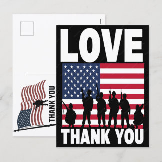 Tarjeta Patriótica de Agradecimiento para Veterano