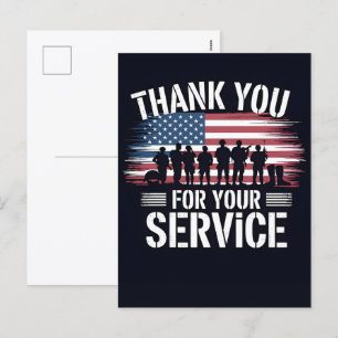 Tarjeta Patriótica de Agradecimiento para Veterano