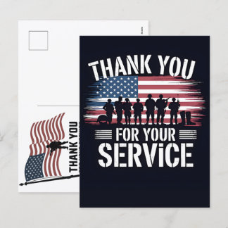 Tarjeta Patriótica de Agradecimiento para Veterano