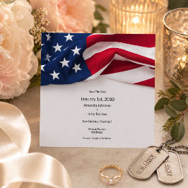 Tarjeta Patriótica de Boda con Bandera Americana p