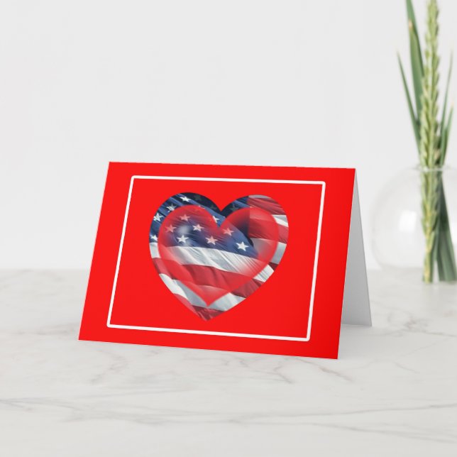 Tarjeta patriótica de dos corazones (Anverso)
