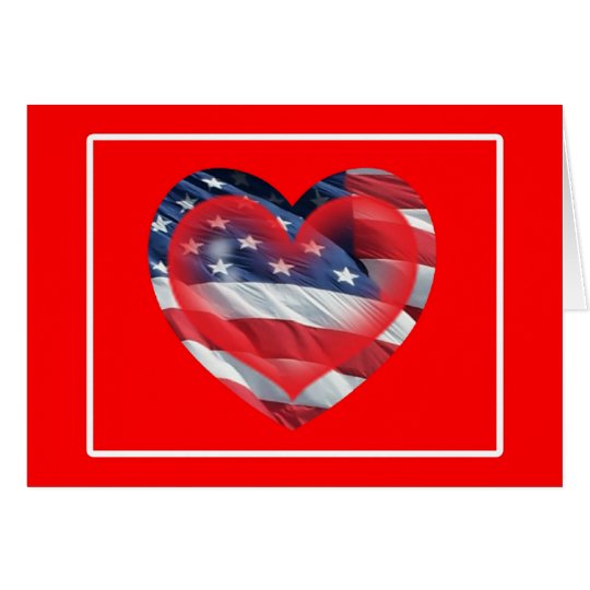 Tarjeta patriótica de dos corazones