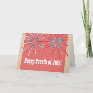 Tarjeta Patriótica de Fuegos Artificiales del 4 de