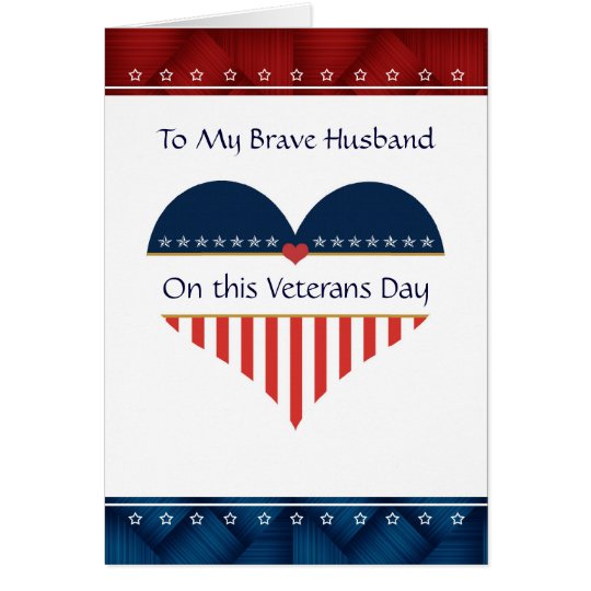 Tarjeta patriótica del día de veteranos del marido