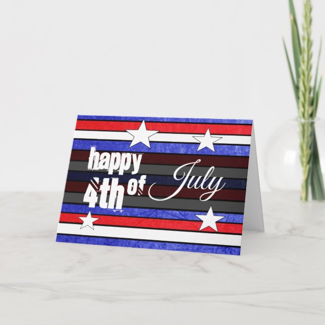 Tarjeta Patriótica Feliz 4 de Julio Personalizada (Anverso)