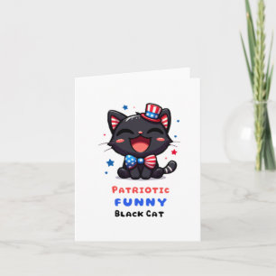 Tarjeta Patriótica Funny para Gatos