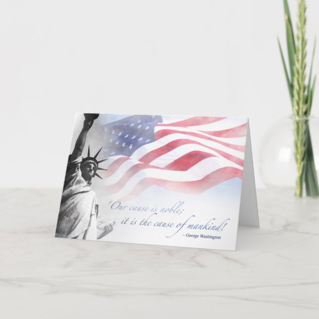 Tarjeta Patriótica Inspiradora Famosa Cita America (Anverso)