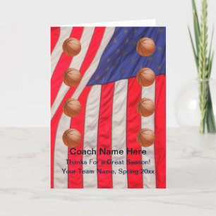 Tarjeta Patriótica para entrenador de baloncesto, 
