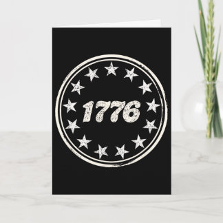 Tarjeta Patriótico 1776 América Retro 4 de julio Independe