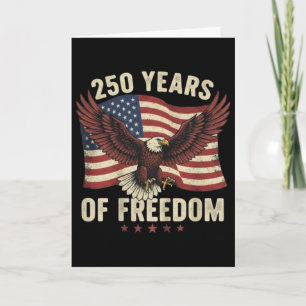 Tarjeta Patriótico 250 Años De Libertad Águila Vintage Usa