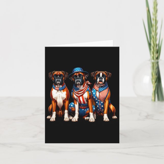 Tarjeta Patriótico 4 De Julio Bandera De Ee.Uu. (Anverso)