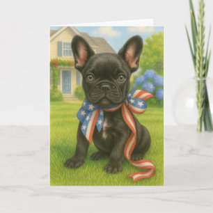 Tarjeta Patriótico Boston Terrier