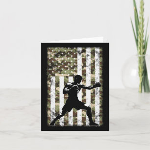 Tarjeta Patriótico Boxer Fighter Camo Bandera Estadouniden