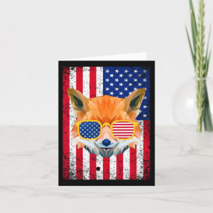 Tarjeta Patriótico Fox 4 De Julio Sungles Usa American Fla