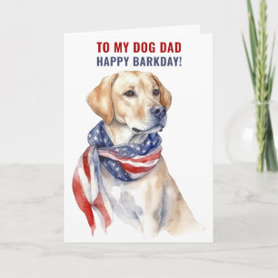 Tarjeta Patriótico Golden Retriever Dog Dad Doble Saludo