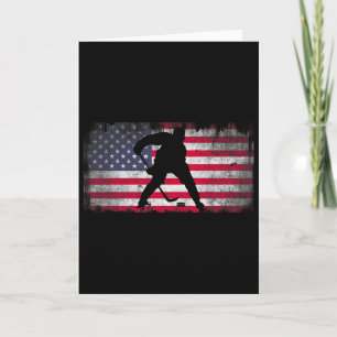Tarjeta Patriótico Hockey Sobre Hielo 4 De Julio Hombres U