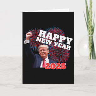 Tarjeta Patriótico Trump Feliz Año Nuevo 2025 Papá está en