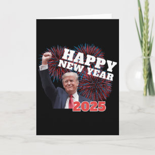 Tarjeta Patriótico Trump Feliz Año Nuevo 2025 Papá está en