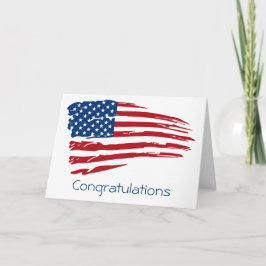Tarjeta Patriotismo militar enhorabuena bandera estadounid