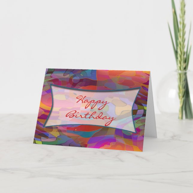 Tarjeta Patrón abstracto y su texto | Cumpleaños feliz (Anverso)
