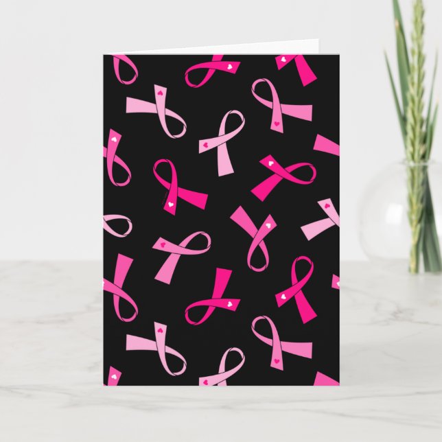 Tarjeta Patrón Cinta de Cáncer de Mama Rosa Múltiple bonit (Anverso)