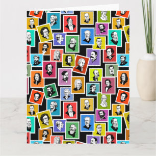 Tarjeta Patrón con retratos de los compositores más grande