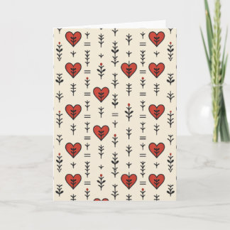 Tarjeta Patrón continuo de corazón popular