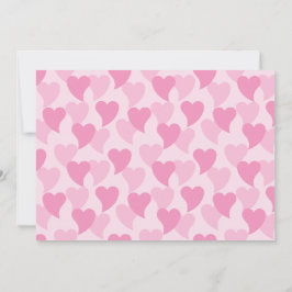 Tarjeta Patrón continuo de corazones adorables rosados
