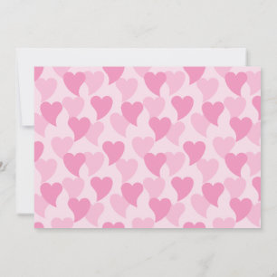 Tarjeta Patrón continuo de corazones adorables rosados