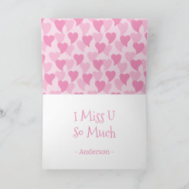 Tarjeta Patrón continuo de corazones adorables rosados
