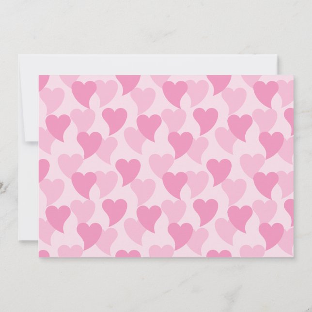 Tarjeta Patrón continuo de corazones rosados (Reverso)
