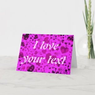 Tarjeta Patrón CORAZÓN ART 6 + su texto rosa