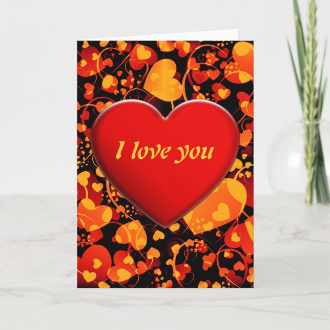 Tarjeta Patrón CORAZÓN ART 8 + corazón + tu texto (Anverso)