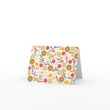 Patrón de alimentos para el desayuno Notecard