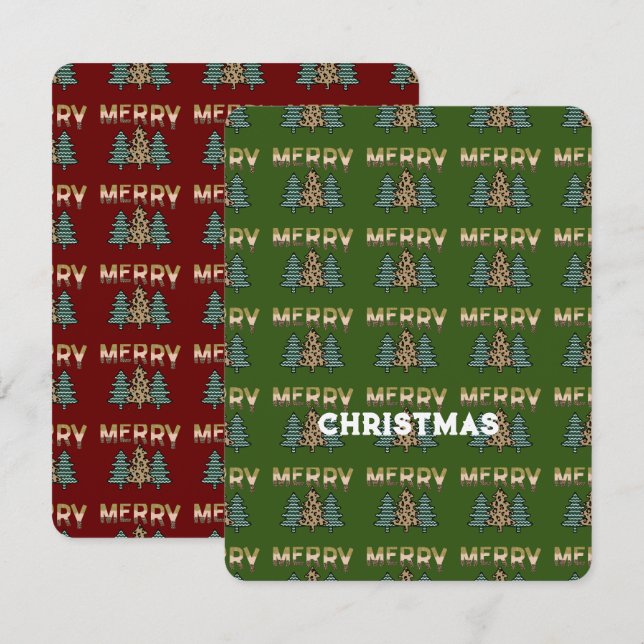 Tarjeta Patrón de árbol de Navidad (Anverso / Reverso)