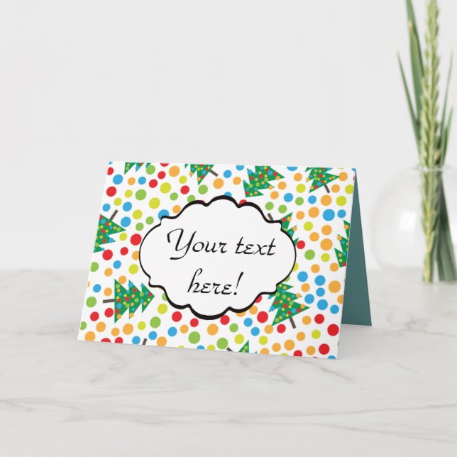 Tarjeta patrón de árboles de Navidad (Anverso)