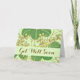 Tarjeta Patrón de arte botánico floral de hoja japonesa