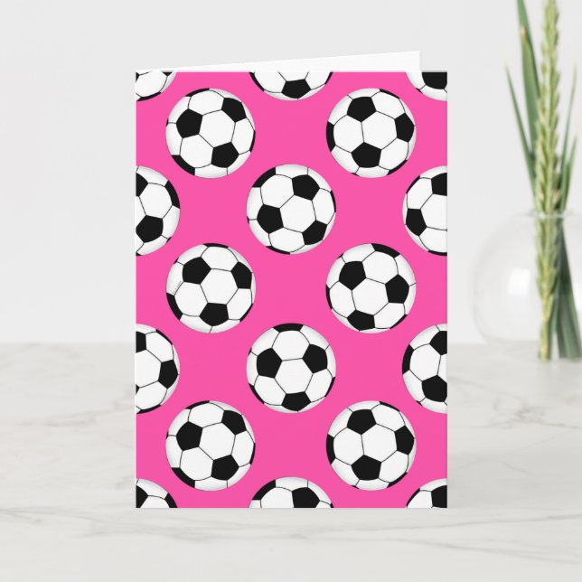 Tarjeta Patrón de bola de fútbol rosa (Anverso)