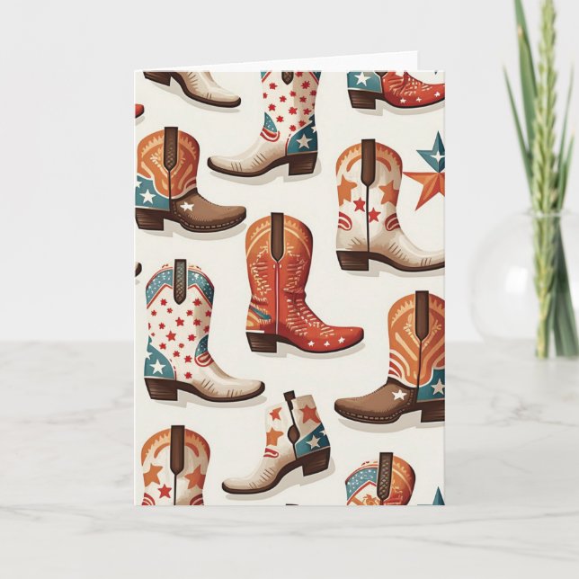 Tarjeta Patrón de botas de vaca (Anverso)
