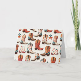 Tarjeta Patrón de botas de vaca