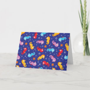 Tarjeta Patrón de caballitos de mar sin mar