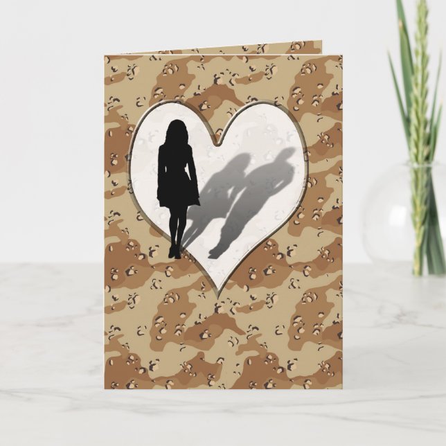 Tarjeta Patrón de camuflaje militar ~ Mujer desaparecida (Anverso)