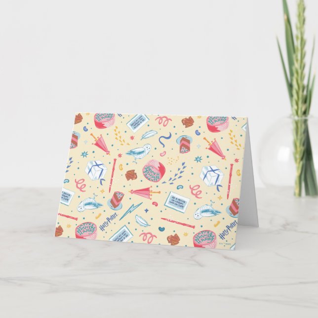 Tarjeta Patrón de celebración de cumpleaños de HARRY POTTE (Anverso)