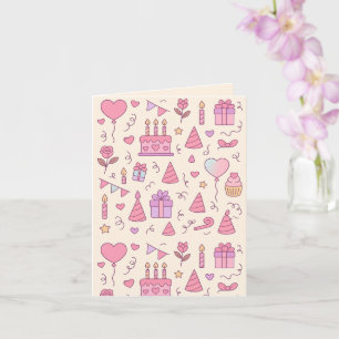 Tarjeta Patrón de Celebración de Fiesta de Princesa Dulce
