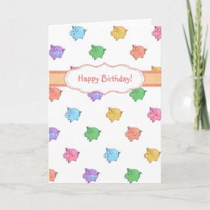 Tarjeta Patrón de cerdo Pastel